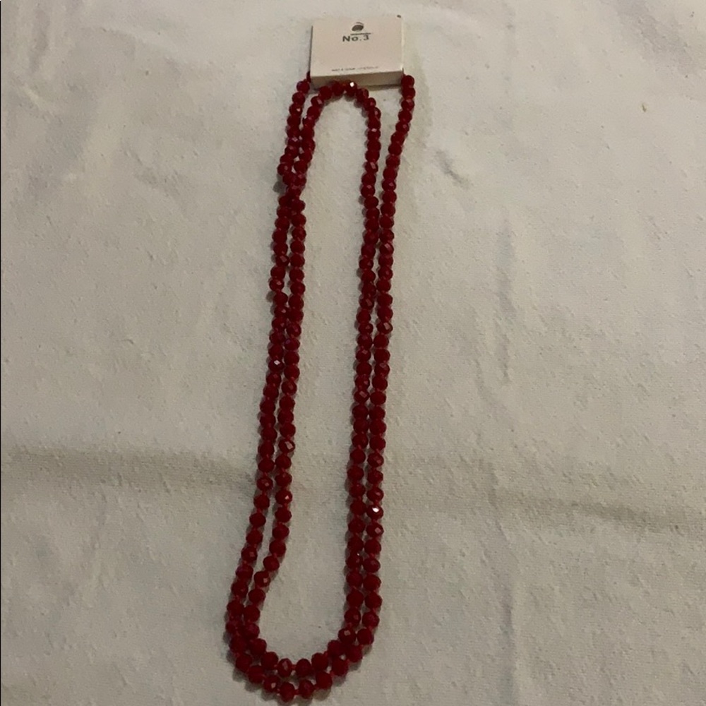 WOMAN FASHION LONG RED  NECKLACE